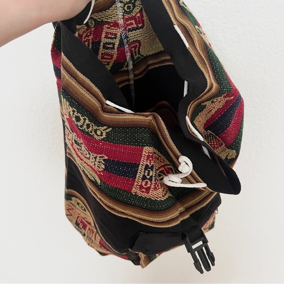 Woven knit colorful llama design fabric backpack main image 4